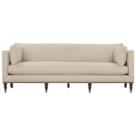 Transitional Sofa with Turned Legs